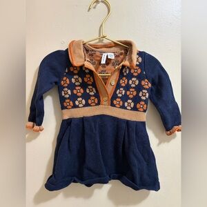 Janie and Jack Tan and Orange Knit Dress